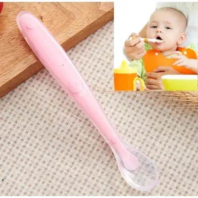 Picture of Baby Silicone Feeding Spoon with Long Handle