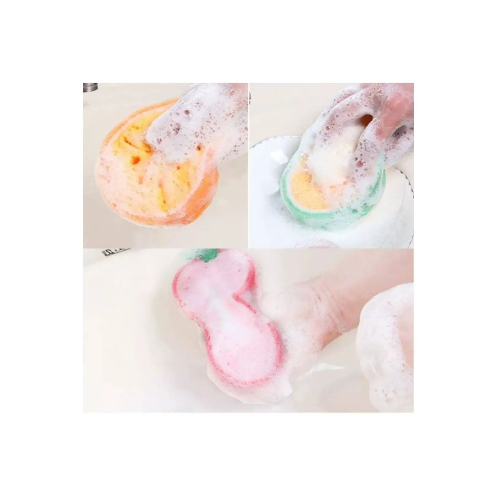 Picture of Cute Fruit Shaped Soft Bath Sponge Shower Brush Dead Skin Removal Body Scrubber Exfoliating Cleaner for Women Men Kids