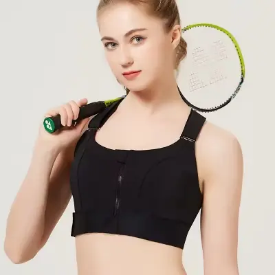 Picture of Front zipper Sports Bras strength Yoga breathable Running Shock-absorbing Gathering fitness bra Chest cushion Underwear Women