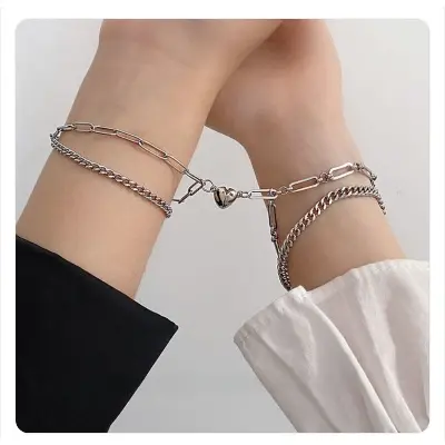 Picture of Couple Gifts Titanium Steel Couple Bracelets with Magnets