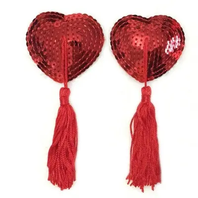 Picture of Lingerie Accessories Heart-Shaped Breast Patch Silicone Bra Tassel Heart-Shaped Sequin