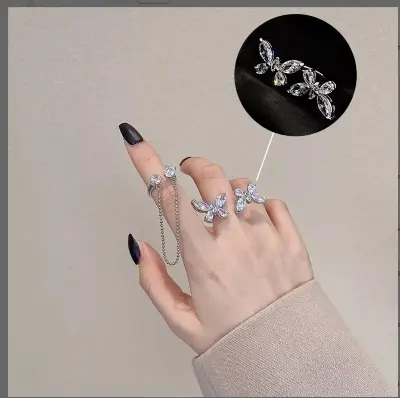 Picture of New Super Fairy Zircon Butterfly Open Index Finger Ring