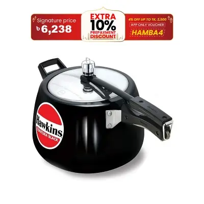 Picture of Hawkins CB65 Hard Anodised Pressure Cooker, 6.5-Liter, Contura Black