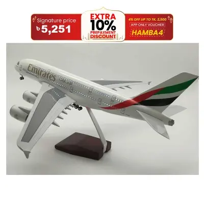 Picture of 1:160 Scale Airbus A380 Airplane Model (45cm) – Passenger Aircraft Toy for Kids & Adults, DIY Assembly Kit, Home & Office Decor, Gift Item