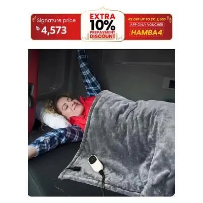Picture of Electric Heated Blanket 9 Heating Levels flannel Heated Blanket Portable flannel Blanket Quickly Heated Cape Pad