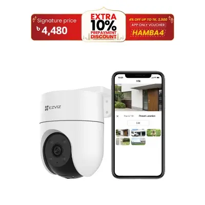 Picture of EZVIZ Outdoor Security Camera, 3MP 2K, Pan/Tilt WiFi Camera, CCTV Camera, Color Night Vision, Auto-Tracking, Human Detection, 2-Way Talk, SD Card, H8C