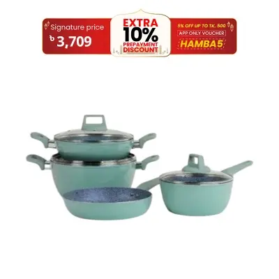 Picture of Kiam Chromatic 7 Pcs Ceramic Granite Cookware Set (Induction bottom)