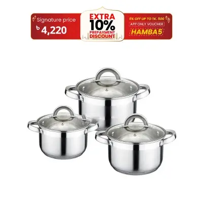 Picture of Kaisa Villa 6 Pcs Stainless Steel Cookware Set with Lid INDUCTION KV-2241
