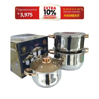 Picture of Kaisa Villa 6 Pcs Stainless Steel Cookware Set with Lid INDUCTION KV-2004