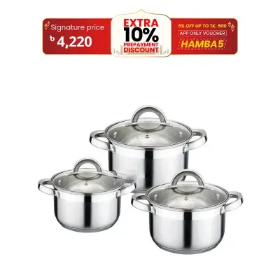 Picture of Kaisa Villa 6 Pcs Stainless Steel Cookware Set with Lid INDUCTION KV-2241