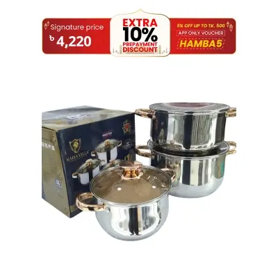 Picture of Kaisa Villa 6 Pcs Stainless Steel Cookware Set with Lid INDUCTION KV-2004