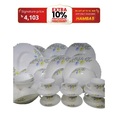 Picture of 27 Pcs Pyrex Opal Glassware White Oven Save Dinner Set - Dinner Set