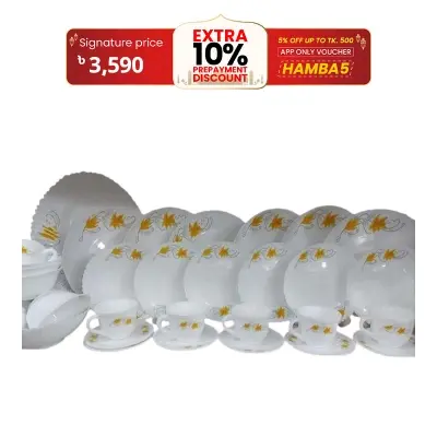 Picture of 20 Pcs Pyrex Opal Glassware White Oven Save Dinner Set - Dinner Set