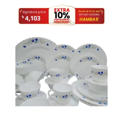 Picture of 27Pcs Pyrex Opal Glassware White Oven Save Dinner Set - Dinner Set