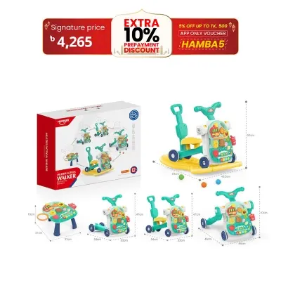 Picture of Huanger - 5-in-1 Baby Multifunction Walker - Green, Five in one hand push walker