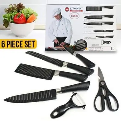 Picture of ZEPTER 6 PC Knife Set for Kitchen Knife Blade Knife Set for Kurbani Kitchen Cooking Knives Steak Knives