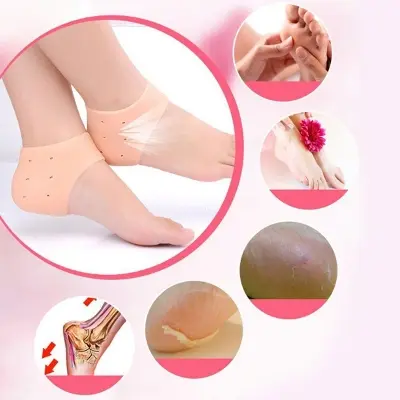 Picture of Silicon Moisturising Heel Swelling Pain Relief Foot Support to Eliminate Cracks