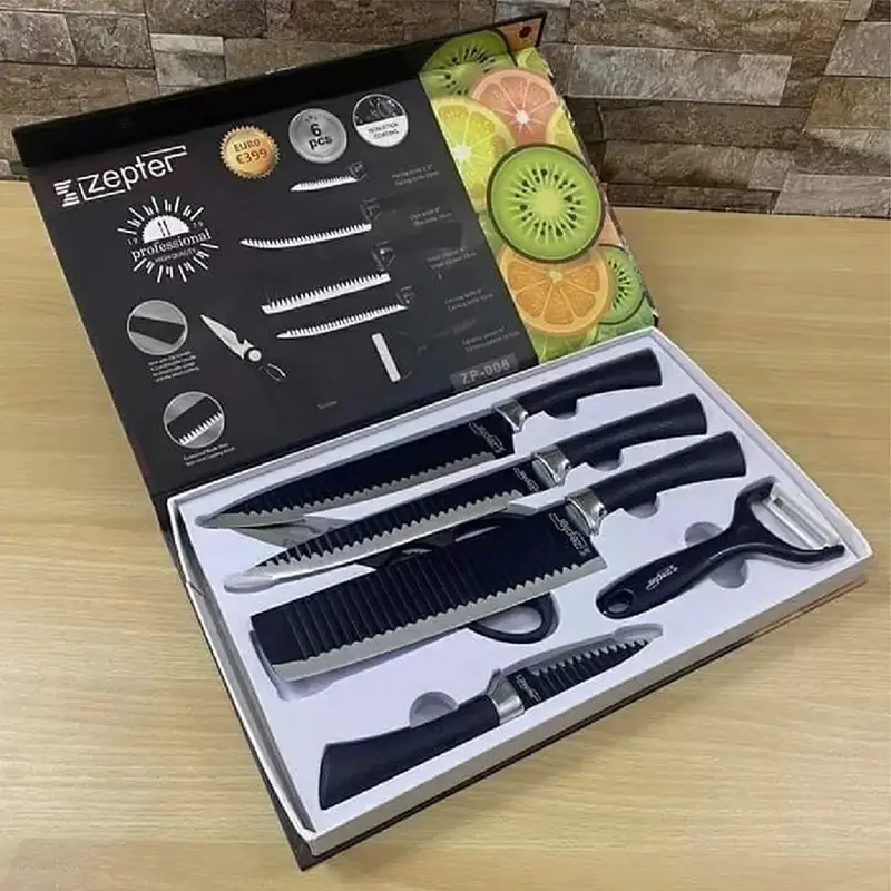 Picture of ZEPTER 6 PC Knife Set for Kitchen Knife Blade Knife Set for Kurbani Kitchen Cooking Knives Steak Knives