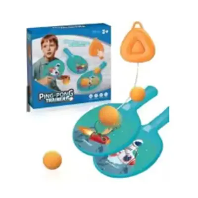Picture of Table Tennis Trainer Toy for Kids | Ping Pong Practice Trainer with One Click Rope Retraction | Single Racket Indoor Sports Training Set