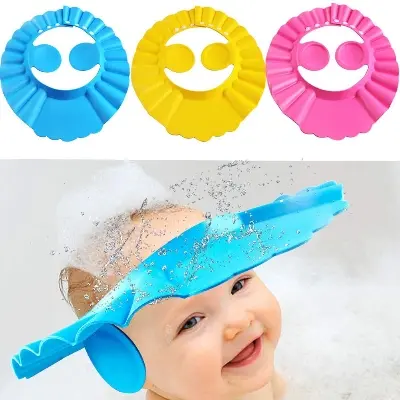 Picture of Adjustable Baby Shower Cap with Ear Protection | Waterproof Kids Shampoo Hat (0–6 Years)