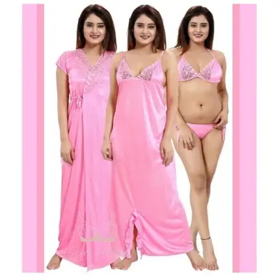 Picture of 4 Part (Nighty) - Hot and Sexy Comfortable Night Dress for women L