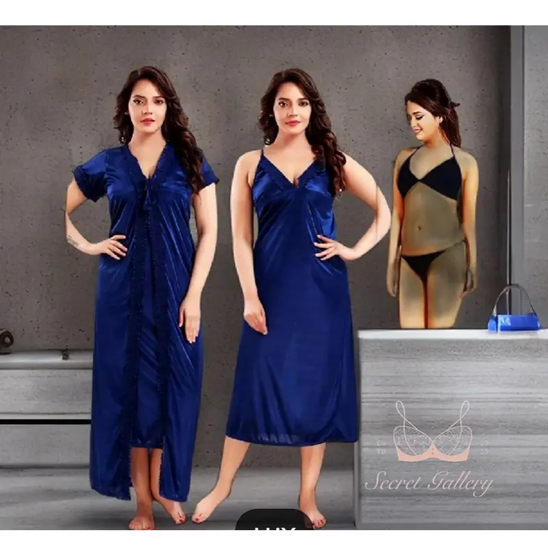 Picture of 4 Part (Nighty) - Hot and Sexy Comfortable Night Dress for women L