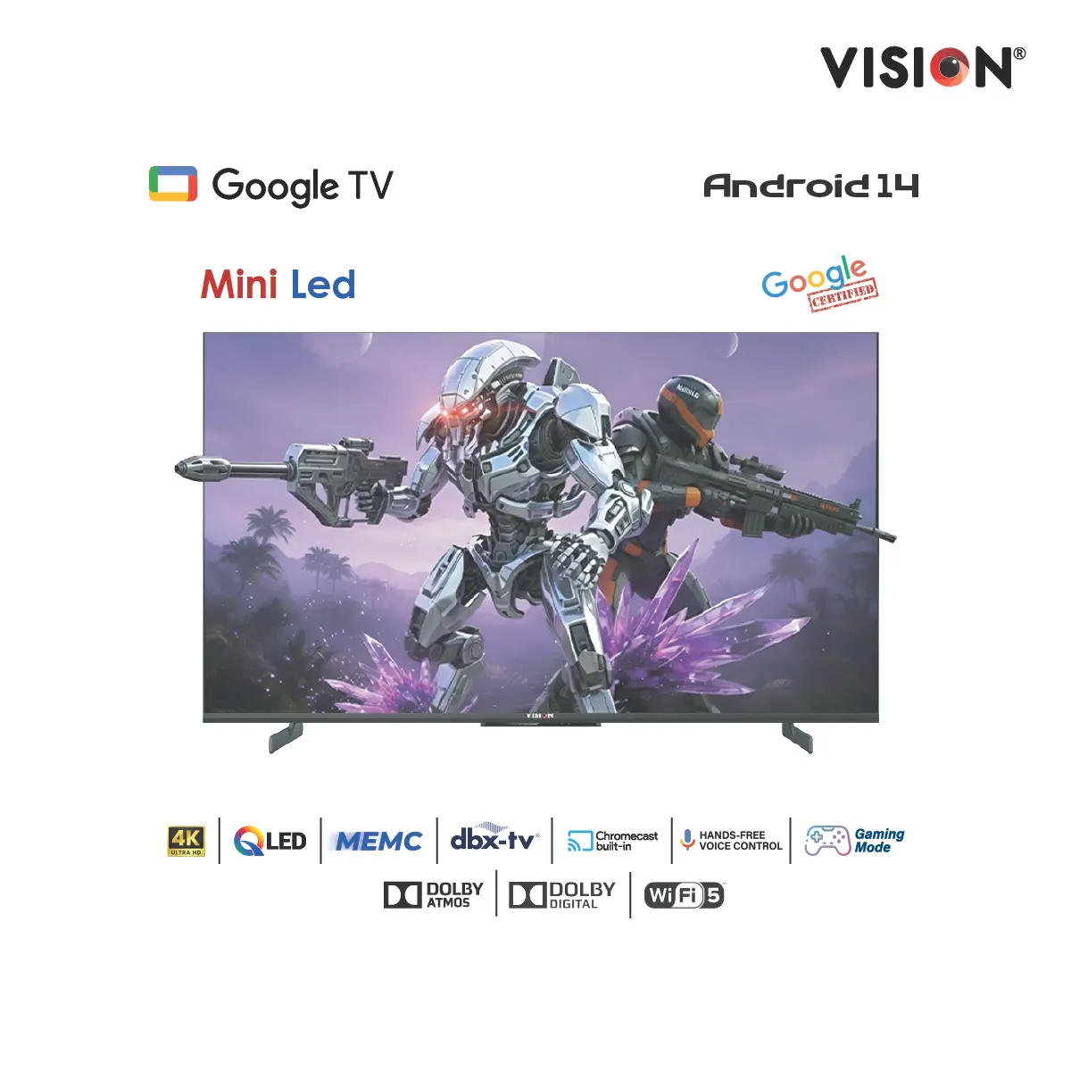 Picture of Vision 55” Mini QLED Google TV 4K MX6 Galaxy Ultra