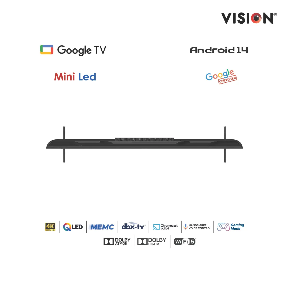 Picture of Vision 75” Mini QLED Google TV 4K MX6 Galaxy Ultra