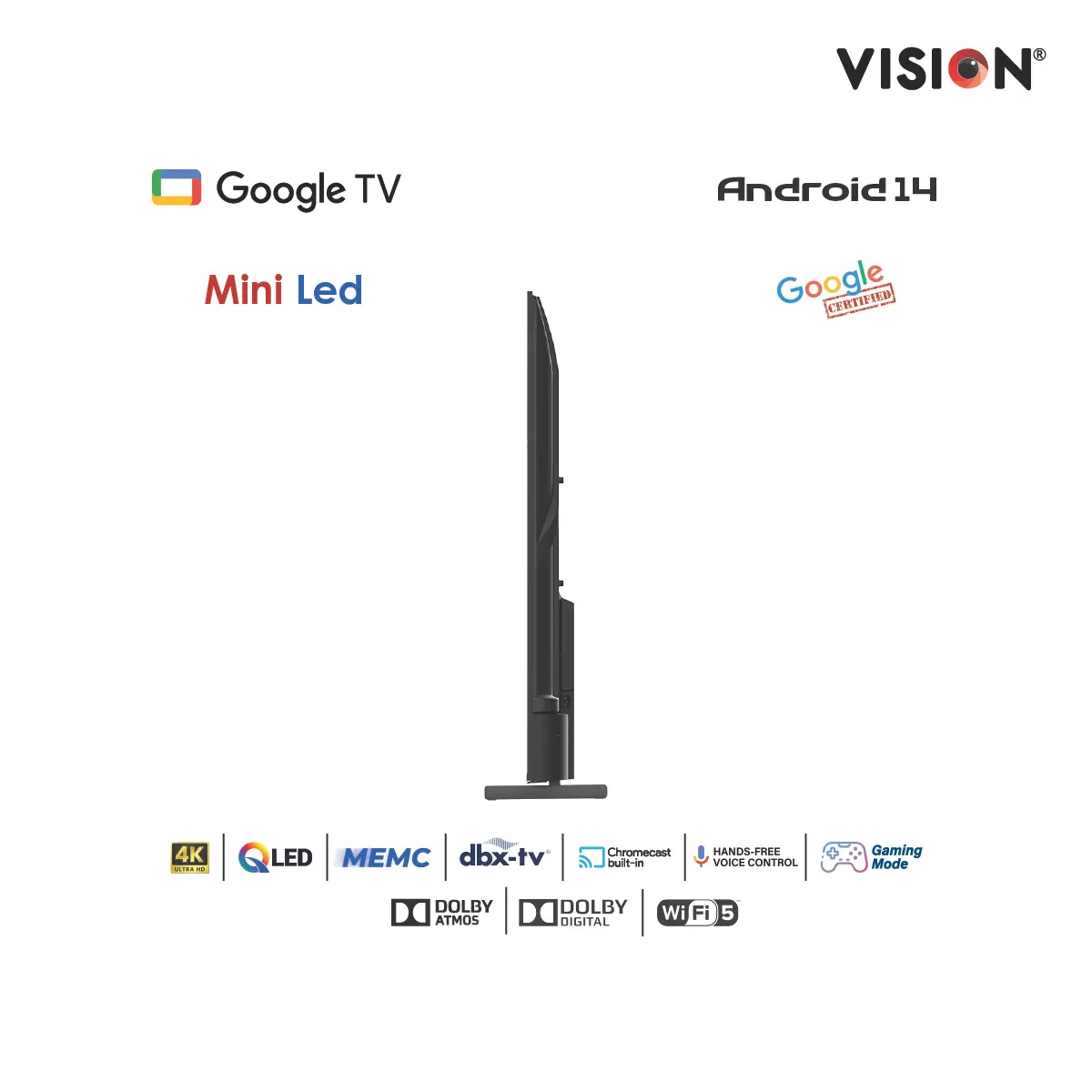 Picture of Vision 75” Mini QLED Google TV 4K MX6 Galaxy Ultra