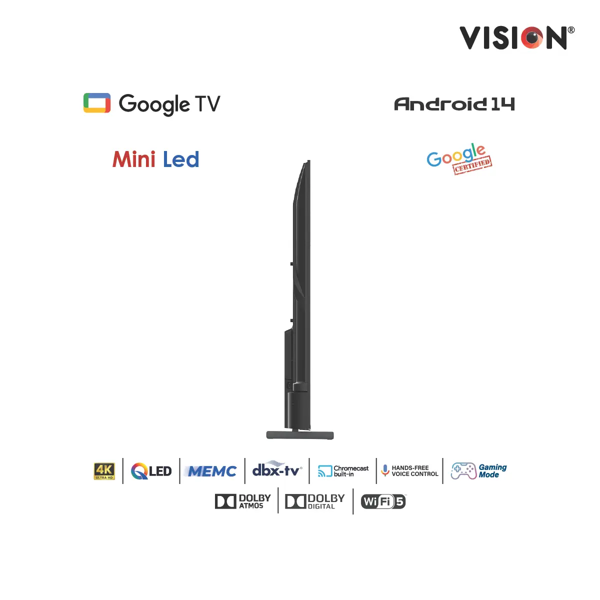 Picture of Vision 65” Mini QLED Google TV 4K MX6 Galaxy Ultra