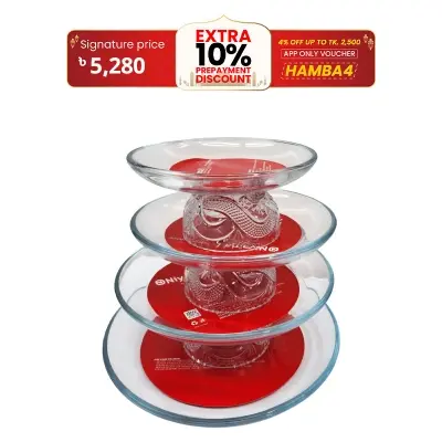 Picture of 4 Pcs Tempered Glass Round Shaped Serving Bowls Set NSD-023