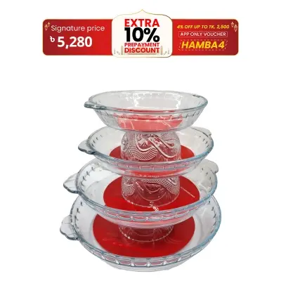 Picture of 4 Pcs Tempered Glass Round Shaped Serving Bowls Set NSD-019