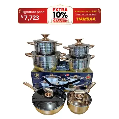 Picture of Kaisa Villa 12 Pcs Stainless Steel Cookware Set with Lid INDUCTION KV-6618
