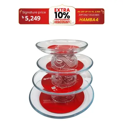 Picture of 4 Pcs Tempered Glass Round Shaped Serving Bowls Set NSD-023