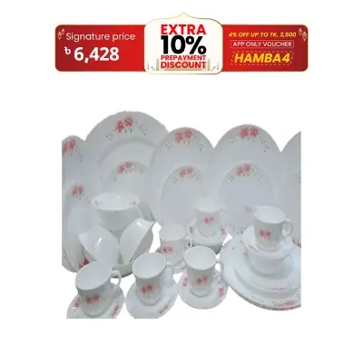 Picture of 42 Pcs Pyrex Opal Glassware White Oven Save Dinner Set - Dinner Set