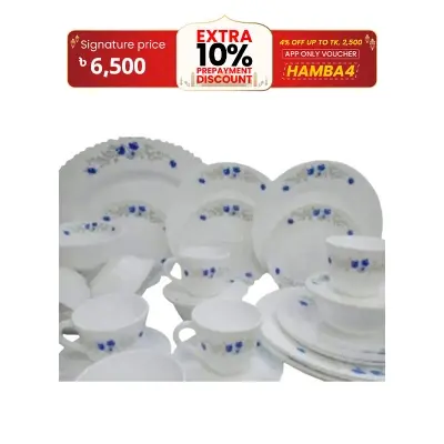 Picture of 42Pcs Pyrex Opal Glassware White Oven Save Dinner Set - Dinner Set