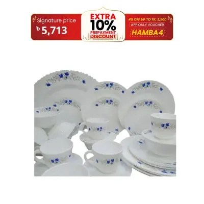 Picture of 38 Pcs Pyrex Opal Glassware White Oven Save Dinner Set - Dinner Set