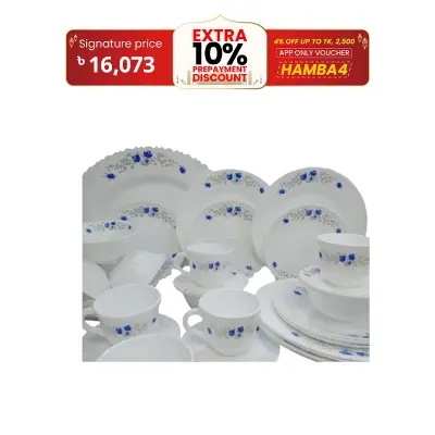 Picture of 126 Pcs Pyrex Opal Glassware White Oven Save Dinner Set - Dinner Set