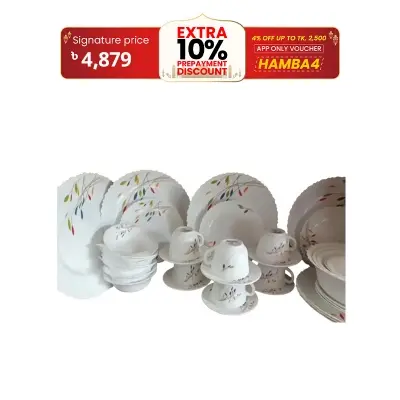 Picture of 32 Pcs Pyrex Opal Glassware White Oven Save Dinner Set - Dinner Set