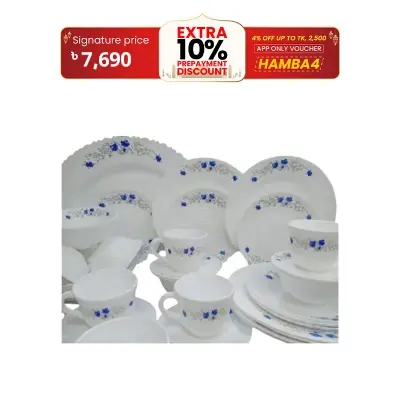 Picture of 57Pcs Pyrex Opal Glassware White Oven Save Dinner Set - Dinner Set