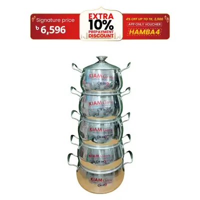 Picture of Kiam Heavy Thick Base Belly Shape Saucepan 10 in 1 set