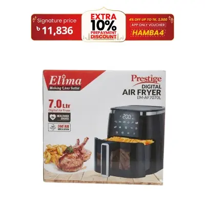 Picture of Elima Prestige 7.0 Liter Digital Air Fryer Model EM-AF7070L - 7 litter - Black 