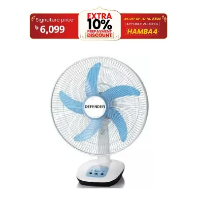 Picture of Me Defender 14-inch rechargeable table fan, model ME-811D.