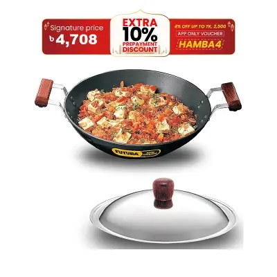 Picture of Hawkins Futura 3.75 Litre Deep Karai with Stainless Steel Lid (AD375S)