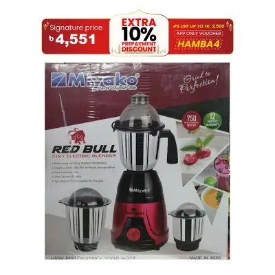 Picture of Miyako Blender Red plus Bull Mixer Grinder 750 watts