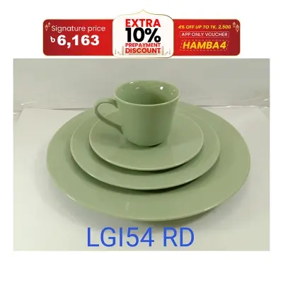 Picture of 36 pieces dinner set for gift and home decoration- 6 Dinner Plates, 6 Half Plates, 1 Rice Dish, 1 Curry serving bowl, 6 Soup Bowl, 6+6 coffee cup + saucer, 1 Tea Pot, 1 Milk Pot, 1 Sugar Pot, 1 Salt Shaker.(Microwave and Dishwasher Safe)