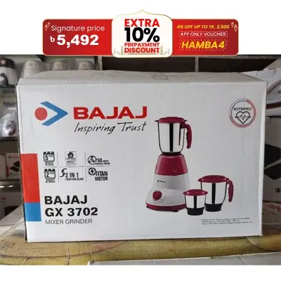 Picture of Bajaj GX 3702 750-Watt Mixer Grinder with 3 Jars