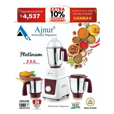 Picture of 1000 Watts Ajnur Platinum Blender Plus Mixer Grinder