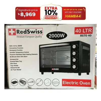 Picture of Red Swiss Brand Electric Oven 2000W 40 Liter with Multifunction Oven