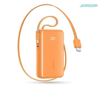 Picture of JOYROOM JR-PR2 10000mAh Power Bank 35W Fast Charging Dual Retractable Type-C Cables Mini Portable Charger - Orange